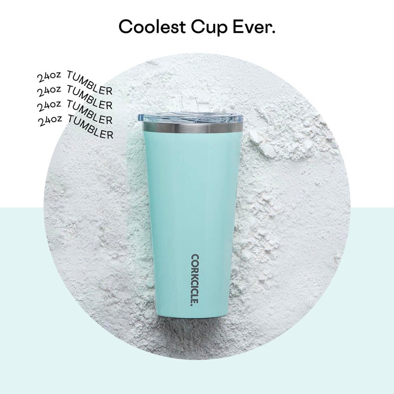 Corkcicle Classic Triple Insulated Coffee Mug with Lid, Gloss Powder Blue, 24 oz – Stainless Steel Travel Tumbler Keeps Beverages Cold 9+hrs, Hot 3hrs – Cupholder Friendly Travel Coffee Tumbler - Image 3