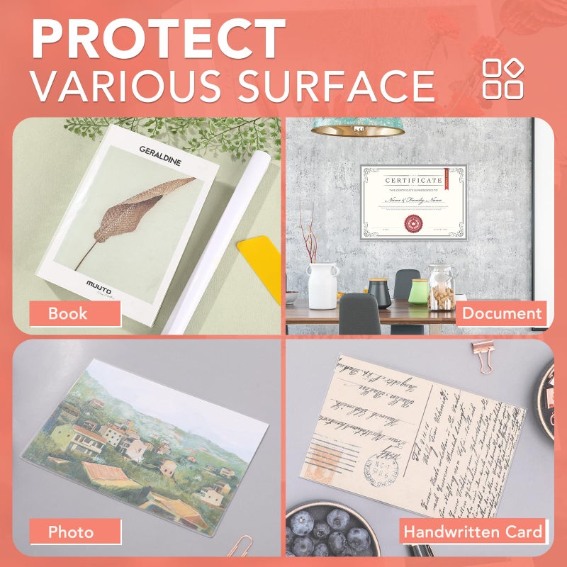 ZENOWICK 4 Rolls Clear Contact Paper, Plastic Book Covers 18 in x 4.5 ft, Contact Paper Peel and Stick, Clear Self Adhesive Protective Liner Papers Protector for Crafts Paperback Textbook Hard Covers Documents - Image 5