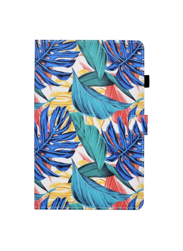 For Lenovo Tab M9 TB-310FU PU Leather Tablet Case A2 Pattern Printing Stand Card Slot Cover - Leaves - Image 2