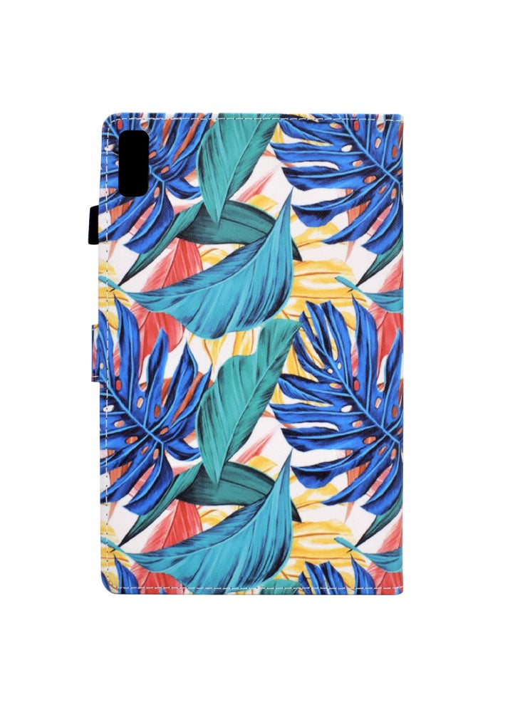 For Lenovo Tab M9 TB-310FU PU Leather Tablet Case A2 Pattern Printing Stand Card Slot Cover - Leaves - Image 3