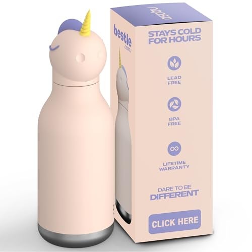 asobu Bestie Bottle Insulated Stainless Steel Water Bottle with Detachable Soft Animal Head Fun Drinking For Kids and Teens with Flexible Reusable Straw 16 Ounce - Image 1