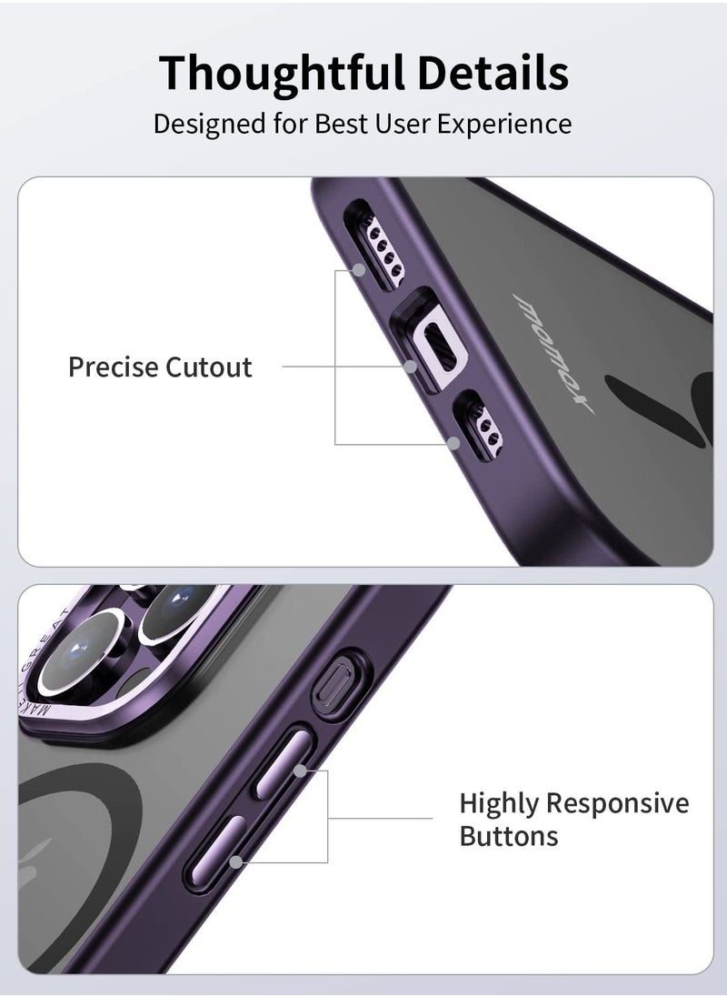 Color Fans - CP Magnetic Phone Case for iPhone 14 Pro PC + TPU Matte Anti-drop Cover Compatible with Magsafe - Purple - Image 1