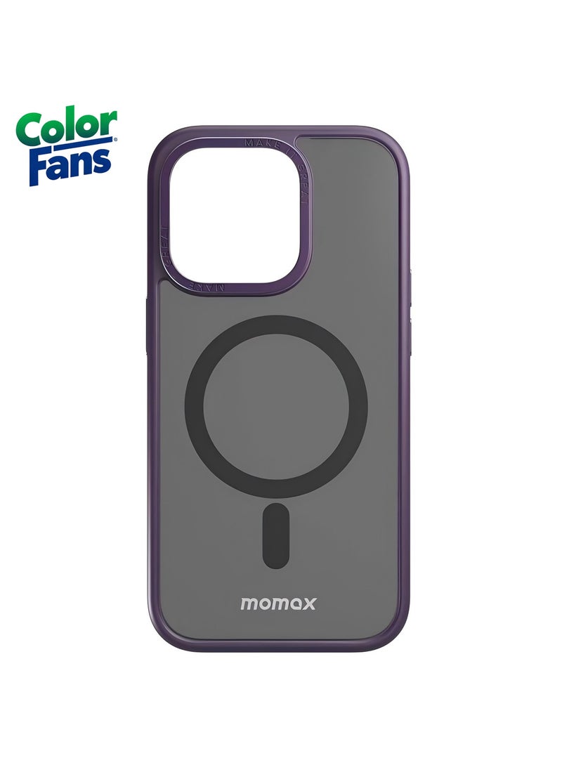 Color Fans - CP Magnetic Phone Case for iPhone 14 Pro PC + TPU Matte Anti-drop Cover Compatible with Magsafe - Purple - Image 1
