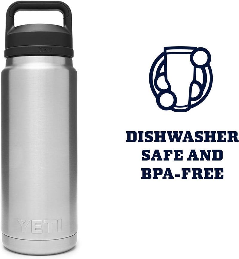 YETI Rambler 26 oz Bottle, Vacuum Insulated, Stainless Steel with Chug Cap, Stainless - Image 4