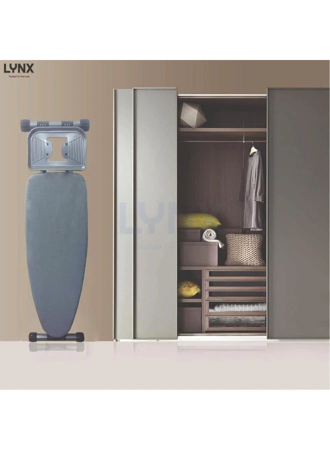Lynx Turkish Stainless Steel Ironing Board 118x41cm | Anti-Slip Feet, Height Adjustable, Steam-Through Surface, Removable Washable Cover & Foldable Design | LY245 - Image 4