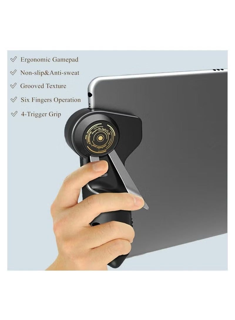 Memo Joystick  Controller for Tablet 4 Triggers 6 Finger OperationAim Trigger Gamepad Grip, Support 10-12.9 inch iPad & Tablet (Thickness < 10mm), Black  - Image 5