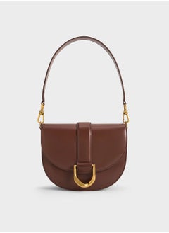 Charles & Keith CHARLES & KEITH Shoulder Bag & Crossbody Bag Gabine Saddle Bag - Brown  - Image 1