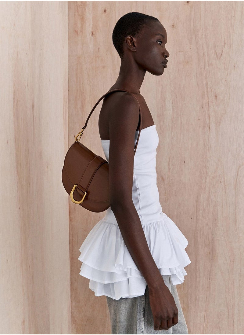 Charles & Keith CHARLES & KEITH Shoulder Bag & Crossbody Bag Gabine Saddle Bag - Brown  - Image 2