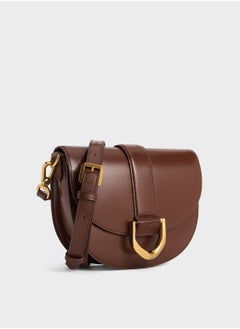 Charles & Keith CHARLES & KEITH Shoulder Bag & Crossbody Bag Gabine Saddle Bag - Brown  - Image 3