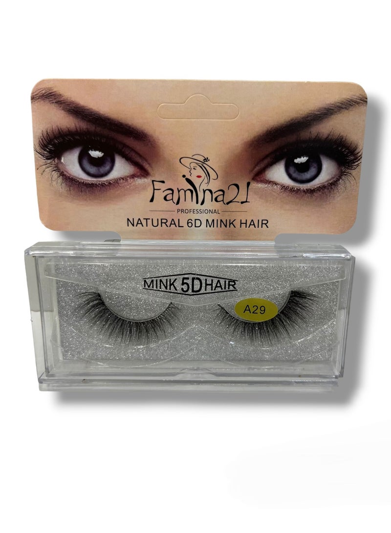 Famina21 Natural 6D/5D Mink Hair Eyelashes - Set of 30 Models (A29) - Image 1