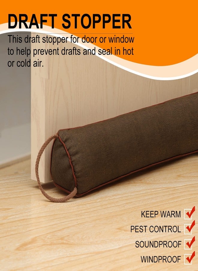 TORRAMI 32" Door Draft Stopper Under Bottom Insulation Noise Air Stopper 2.36LB,Sound Proof Draft Guard Seal for Doors and Windows - Triangle Coffee - Image 2