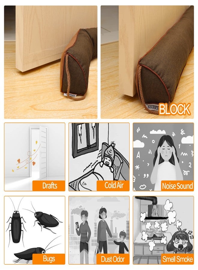 TORRAMI 32" Door Draft Stopper Under Bottom Insulation Noise Air Stopper 2.36LB,Sound Proof Draft Guard Seal for Doors and Windows - Triangle Coffee - Image 5