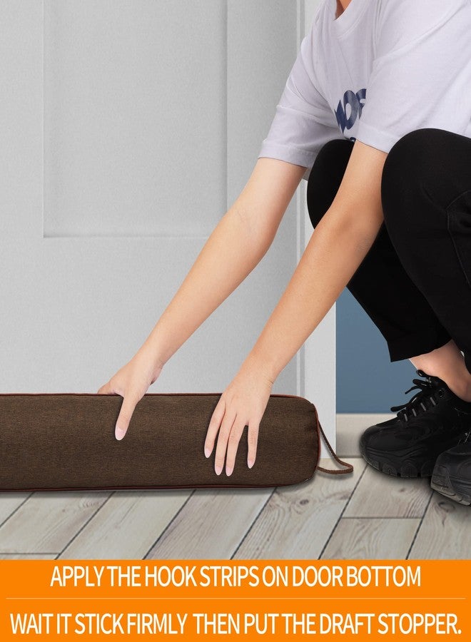 TORRAMI 32" Door Draft Stopper Under Bottom Insulation Noise Air Stopper 2.36LB,Sound Proof Draft Guard Seal for Doors and Windows - Triangle Coffee - Image 3