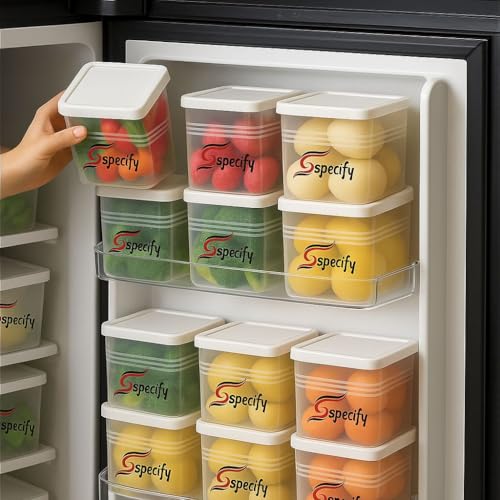 SPECIFY 6 Fridge Multipurpose Containers for Space-Saving Refrigerator Side Door Organizer - Kitchen Fruits, Vegetables Organizer - Transparent - Image 1