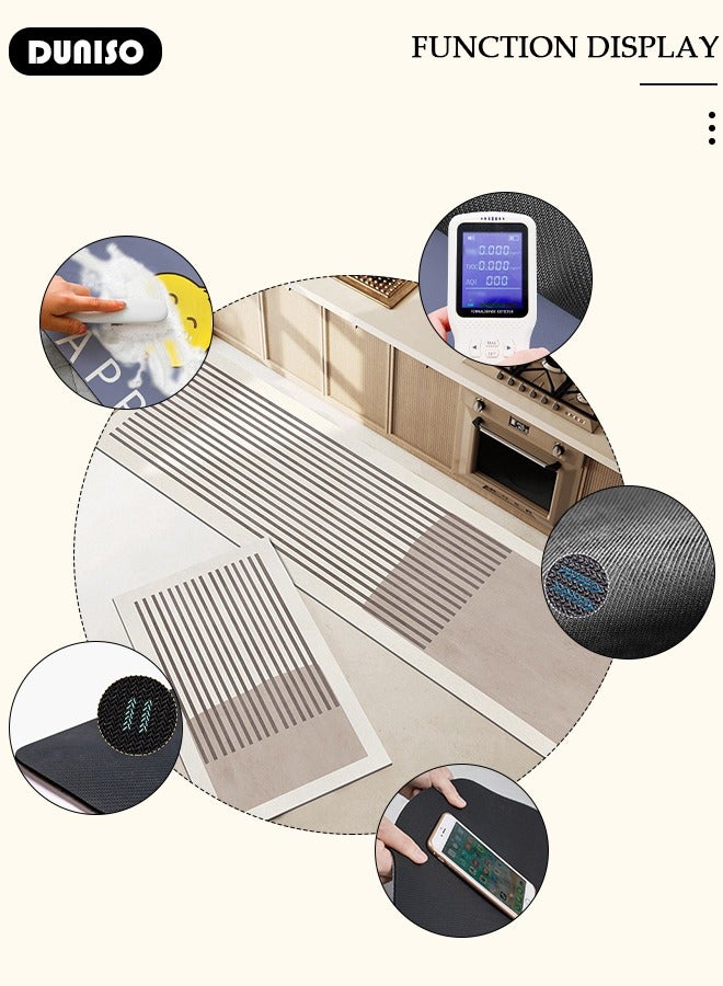 DUNISO 2 PCS  Kitchen Mats and Rugs Set , Non Slip Heavy Duty Standing Mat, Quick Dry Diatom Mud Floor Mat,  Extra Soft and Absorbent Floor Mats for  Kitchen, Bath, Office, Laundry(40*60cm+40*120cm) - Image 2