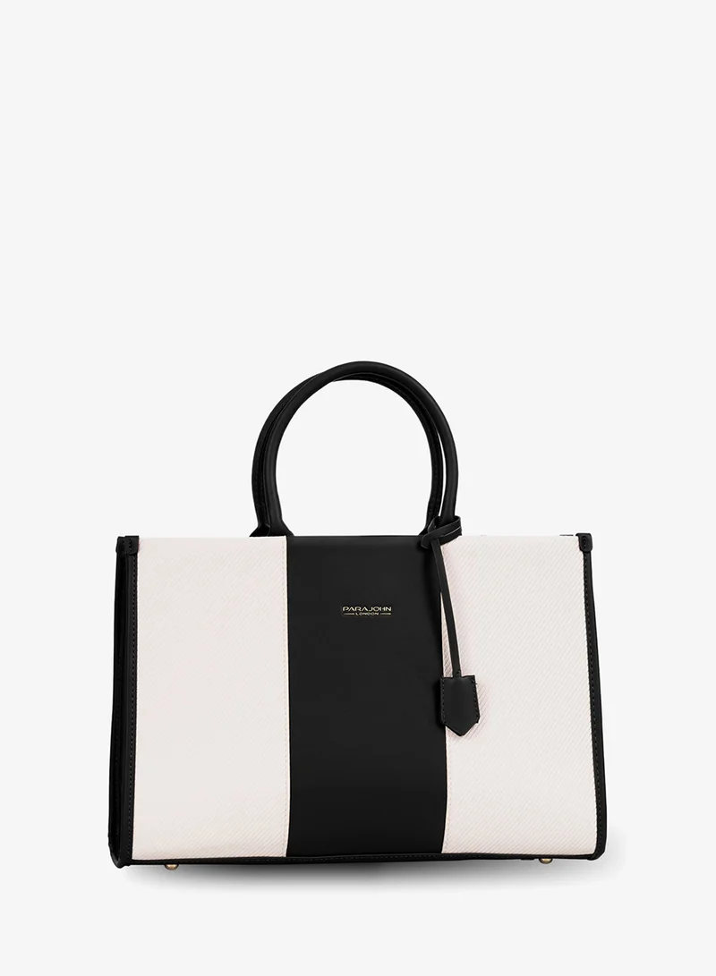 بارا جون Parajohn London Women's Laptop Tote Bag - Multi-Compartment Business Briefcase Shoulder Bag for Office & Travel, White
