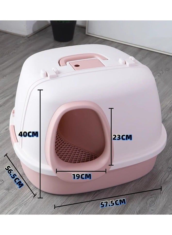 Pado Corridor Cat Litter Box 57.5*56.4*40cm-Pink - Image 4
