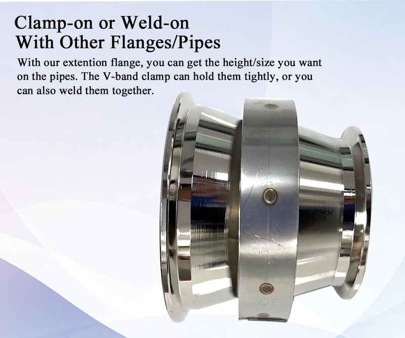 Elifecenter 3" to 4" Exhaust Flange Adapter,Turbo Exhaust V-band Adaptor Flange CNC(3"ID to 4"ID) - Image 5