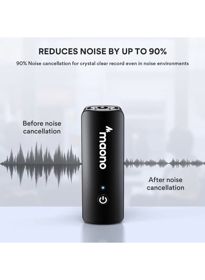 Maono Wireless Lavalier Microphone for iPhone iPad, MFi Certified, 2.4GHz Wireless Lapel Mic with One Key Noise Cancelling for TikTok, Interview, Vlogging, Live Streaming(WM600 B1) - Image 4