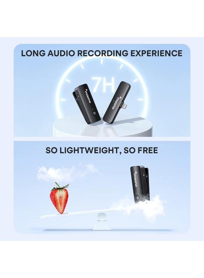 Maono Wireless Lavalier Microphone for iPhone iPad, MFi Certified, 2.4GHz Wireless Lapel Mic with One Key Noise Cancelling for TikTok, Interview, Vlogging, Live Streaming(WM600 B1) - Image 5