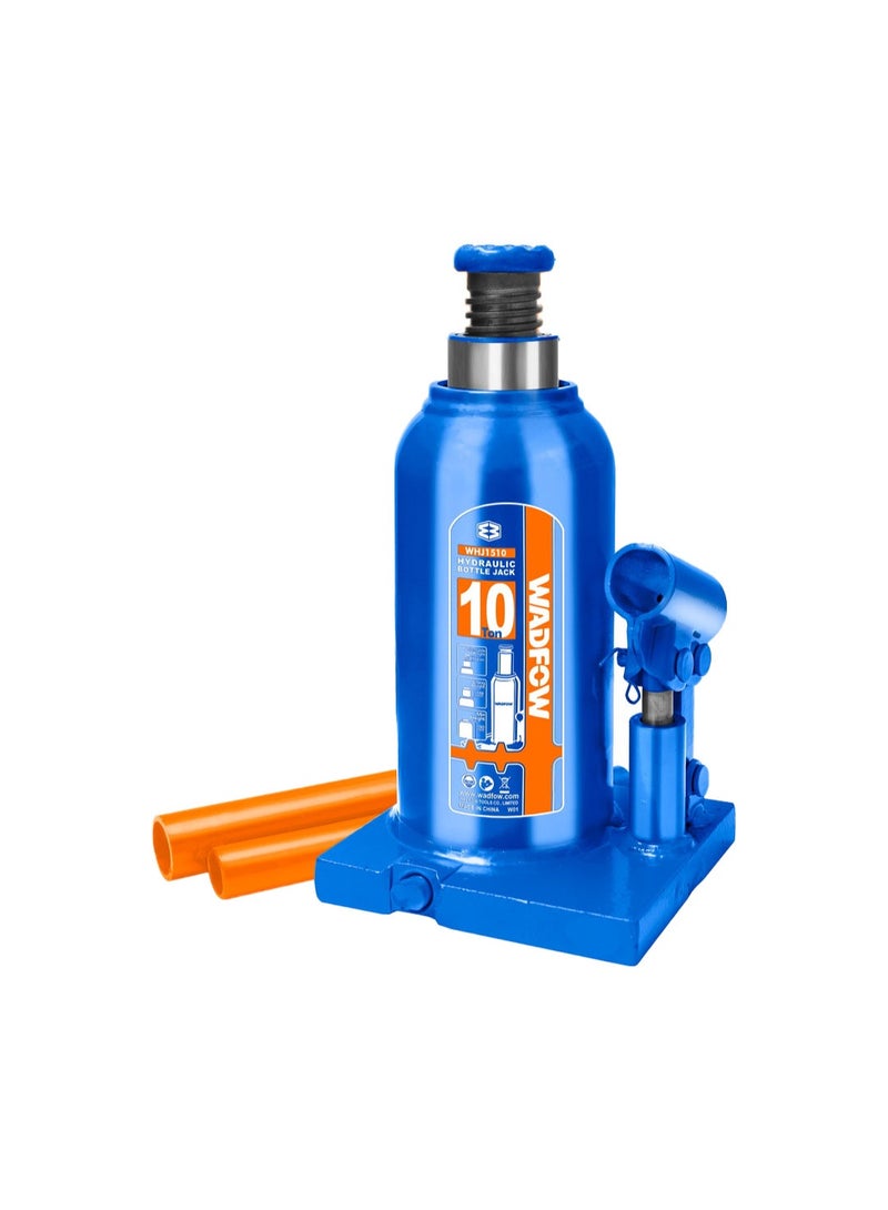 WADFOW 10 Ton Hydraulic Bottle Jack WHJ1510 – Heavy Duty Portable Car & Truck Lifting Jack with Heat-Treated Extension Screw, 190mm Min Height & 110mm Lift for Automotive Repair, SUV & Industrial Maintenance