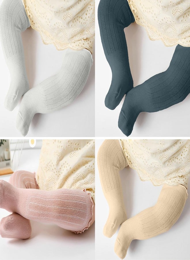 SYGA 5 Pairs Baby Socks Set Over-the-Knee Length Cotton with Loose Mouth Design, Fit for Ages 0-6 Months(MultiColor) - Image 2