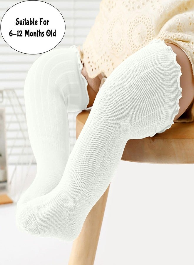 SYGA 5 Pairs Baby Socks Set Over-the-Knee Length Cotton with Loose Mouth Design, Fit for Ages 0-6 Months(MultiColor) - Image 4