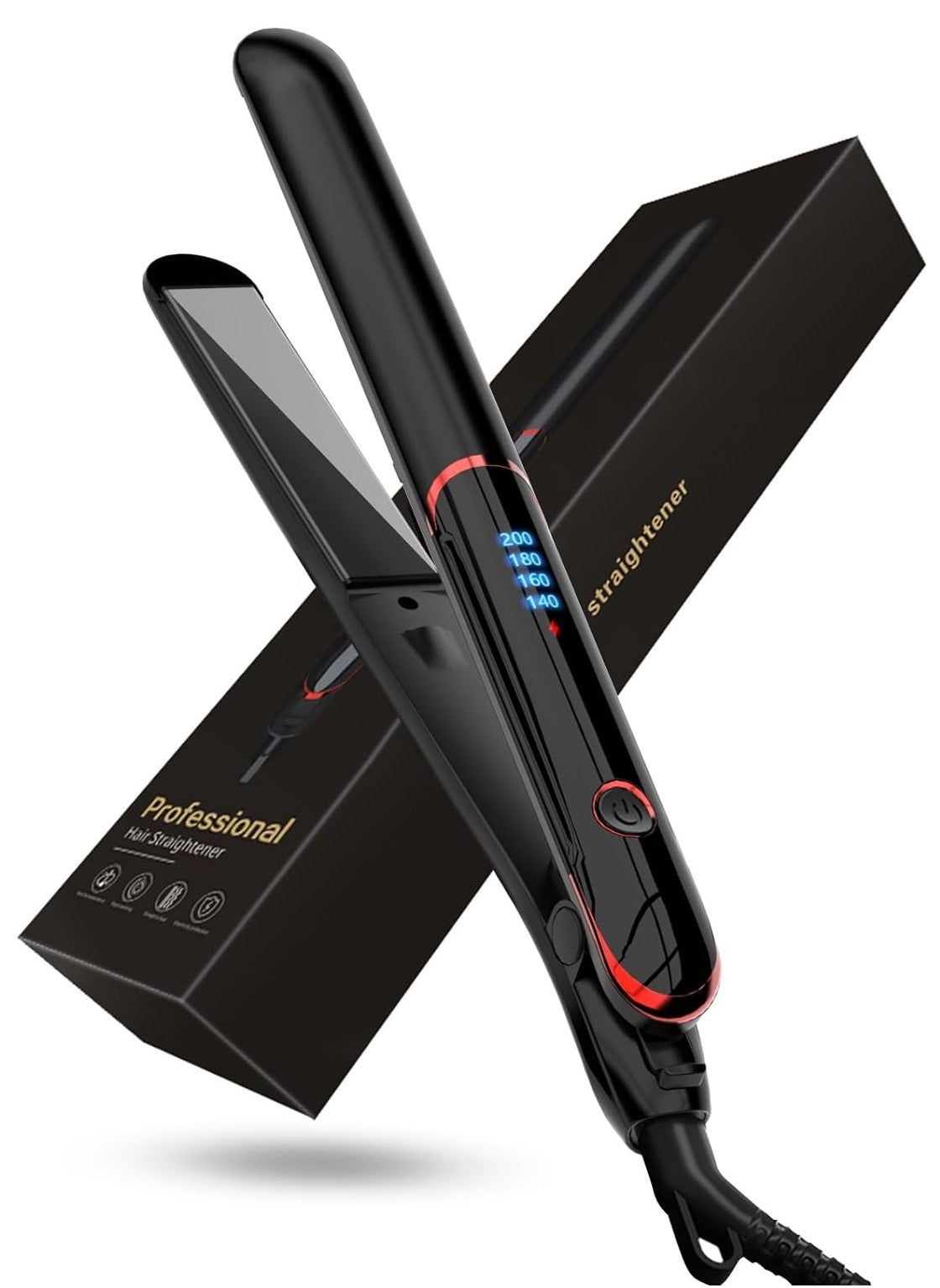 DOSCHER Ceramic Hair Straightener, 2 in 1 Hair Straighteners and Curlers with Ceramic Coating for Smooth Glide, 15 Second Heat up, Up to 200°C, Lasting Results for Curl/Wave/Straighten Hair 