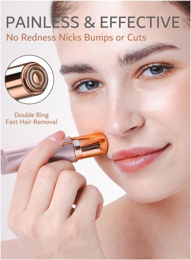 Facial Hair Removal for Women, Painless Epilator Hair Remover Device with 2 Pcs Replacement Heads , USB Rechargeable Face Electric Razor and Trimmer for ladies Lip, Chin, Arms - Image 5