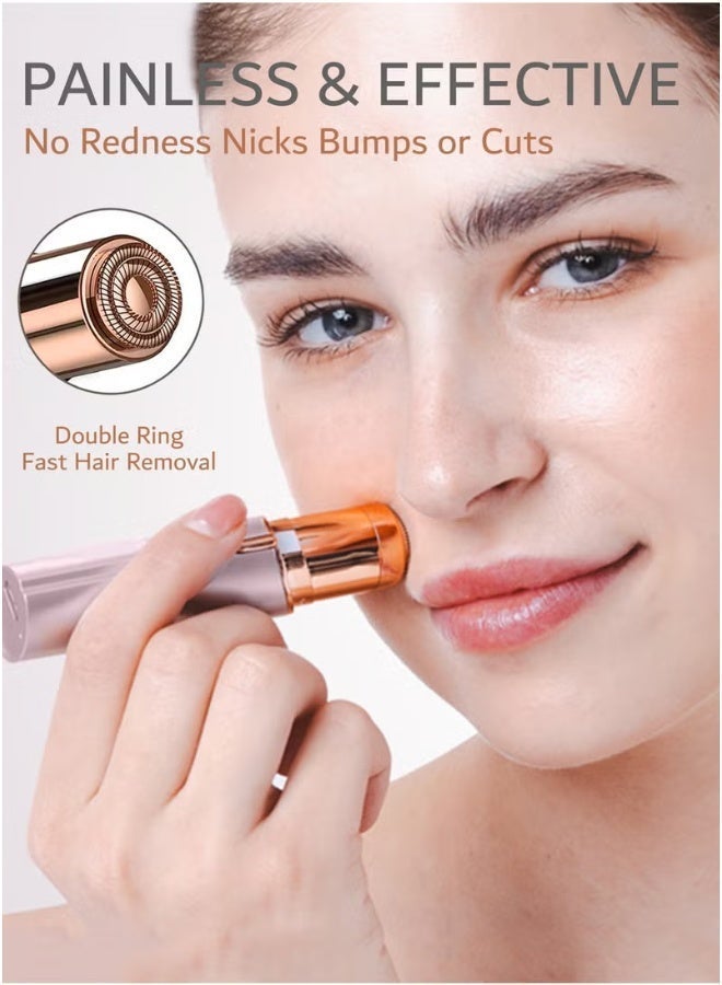 Facial Hair Removal for Women, Painless Epilator Hair Remover Device with 2 Pcs Replacement Heads , USB Rechargeable Face Electric Razor and Trimmer for ladies Lip, Chin, Arms - Image 5