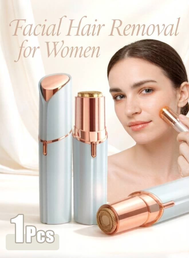 Facial Hair Removal for Women, Painless Epilator Hair Remover Device with 2 Pcs Replacement Heads , USB Rechargeable Face Electric Razor and Trimmer for ladies Lip, Chin, Arms - Image 1