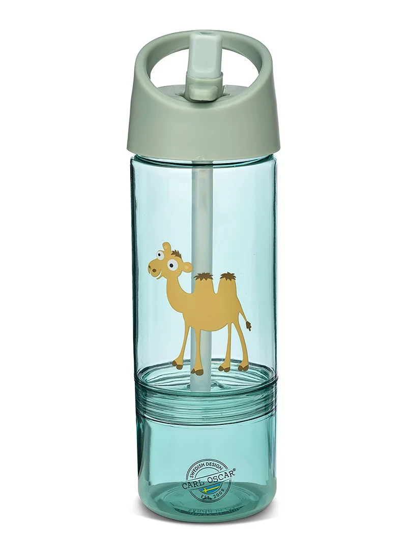 Carl Oscar  Water Bottle 2 in 1, Kids 0.3 + 0.15 L - Green Camel  | Best Price UAE