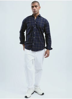 Cotton Navy & Dark Beige Tartan Summer Shirt - pzsku/ZBD5377F8EF677DEA6655Z/45/_/1727254219/d3eb507a-e1b8-4185-8ad3-6b556d9575d3