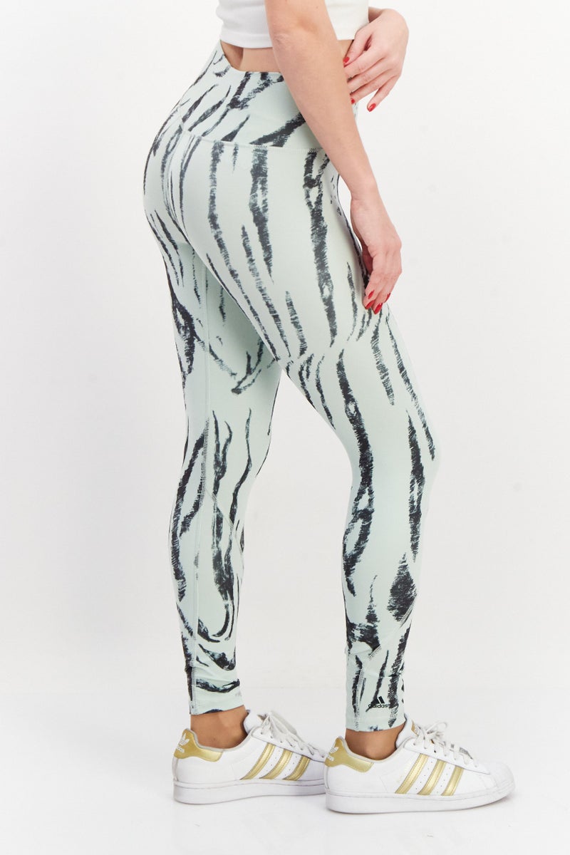 Adidas ليجنغ تدريب ضيق للنساء بخصر مرتفع، أخضر نعناعي - Image 3