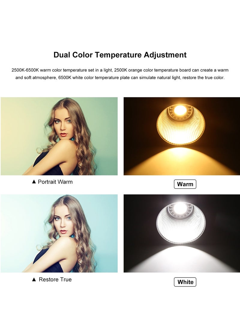 PULUZ 60W Built-in Studio Video Light Photography Light 2500K-6500K Dual Color Temperature Professional Photography Fill Light for  video production, photography, live streaming, children’s portrait studios, costume and wedding shoots, microfilms, e-commerce product shoots, exhibitions, and webcasts (Black) - Image 5