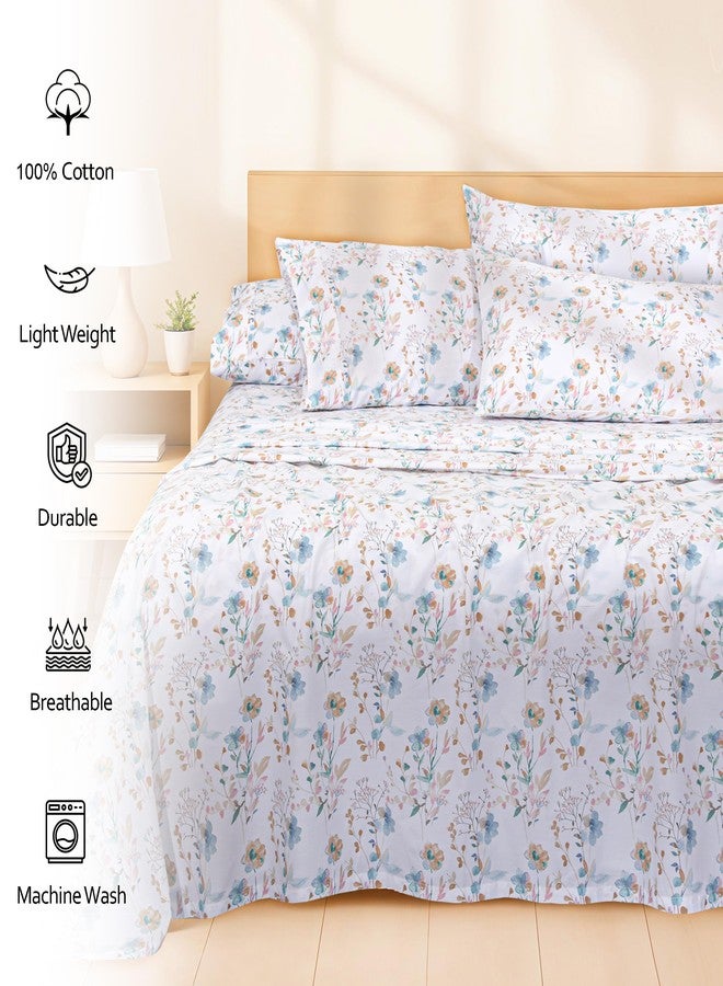 RUVANTI 6 Pcs Cotton Sheets - 100% Natural Cotton Soft, Lightweight & Breathable Crispy Percale Bed Sheets, Queen Sheet Set 16" Deep Pockets, Radiant - Image 2