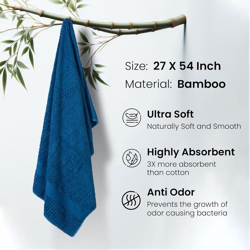 Mush Bamboo Bath Towel Popcorn Weave 450 GSM Large Towel for Men Women 3X Softer Absorbent Than Cottton - Image 4