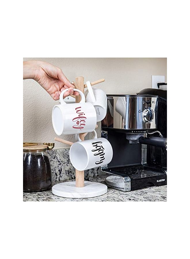 S-TOP Wifey and Hubby Funny Couple Coffee Mugs Set Wedding Anniversary Valentine's Day Gifts for His Her presents Bridal Shower Vr Husband and Wife Newlywed Novelty Ceramic Cups 11 Ounce White 11Oz - Image 2
