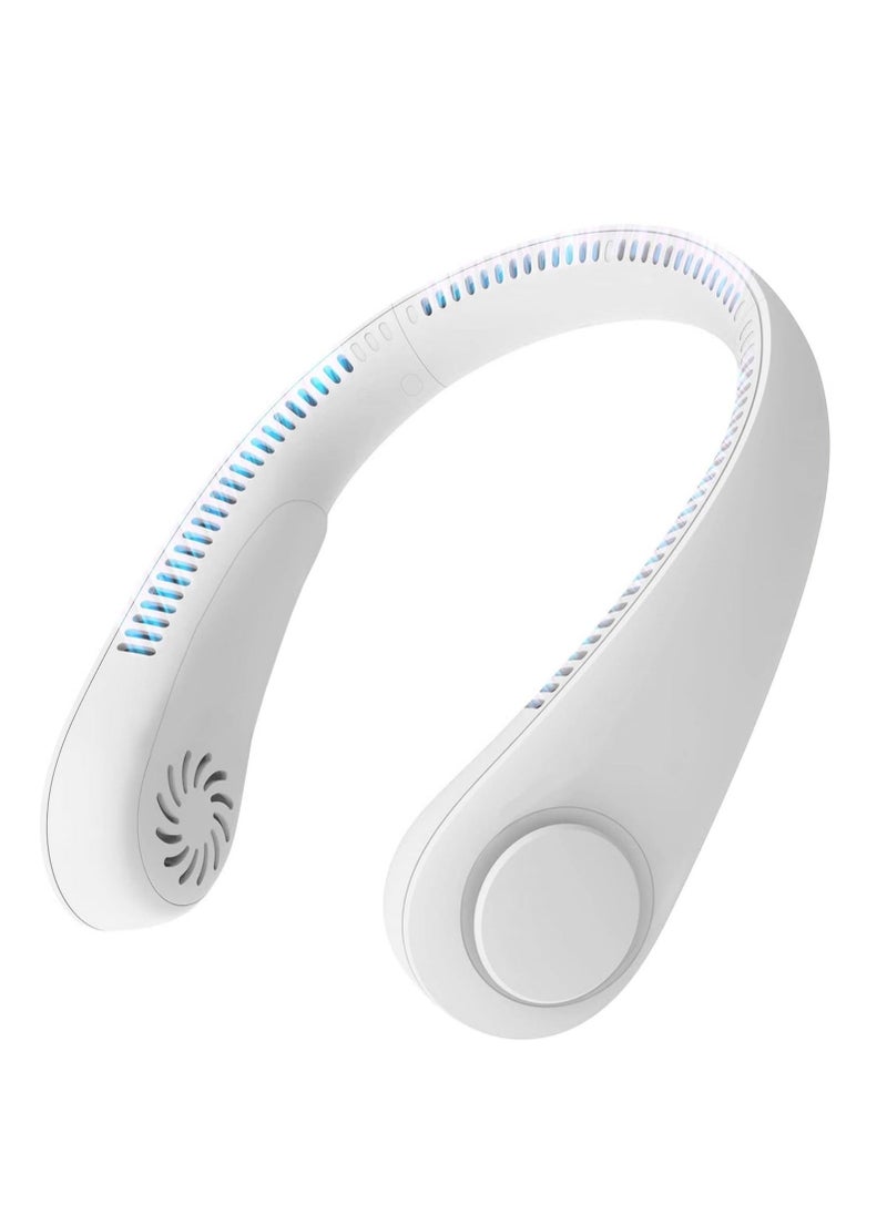 ELTRAZONE Portable Neck Fan 4000 mAh Battery Operated Hands Free Bladeless Fan, Wearable Personal Fan, Leafless, Rechargeable, Headphone Design, USB Powered Desk Fan,3 Speeds (Gray) - Image 1