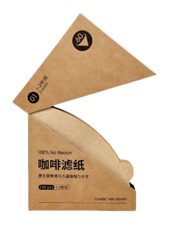 100-Piece Coffee Paper Filter Beige  - Image 1