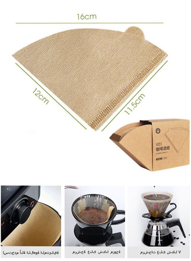 100-Piece Coffee Paper Filter Beige  - Image 3