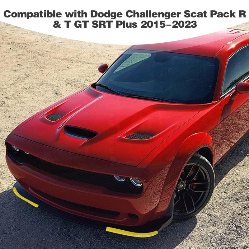 PDKLIN for Challenger Front Bumper Lip Splitter Protector Cover Trim for 2015-2023 Dodge Challenger GT RT SRT Yellow Exterior Accessories 2pcs - Image 3