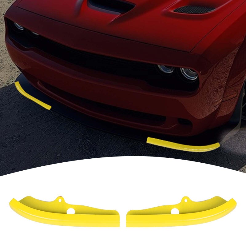 PDKLIN for Challenger Front Bumper Lip Splitter Protector Cover Trim for 2015-2023 Dodge Challenger GT RT SRT Yellow Exterior Accessories 2pcs - Image 5