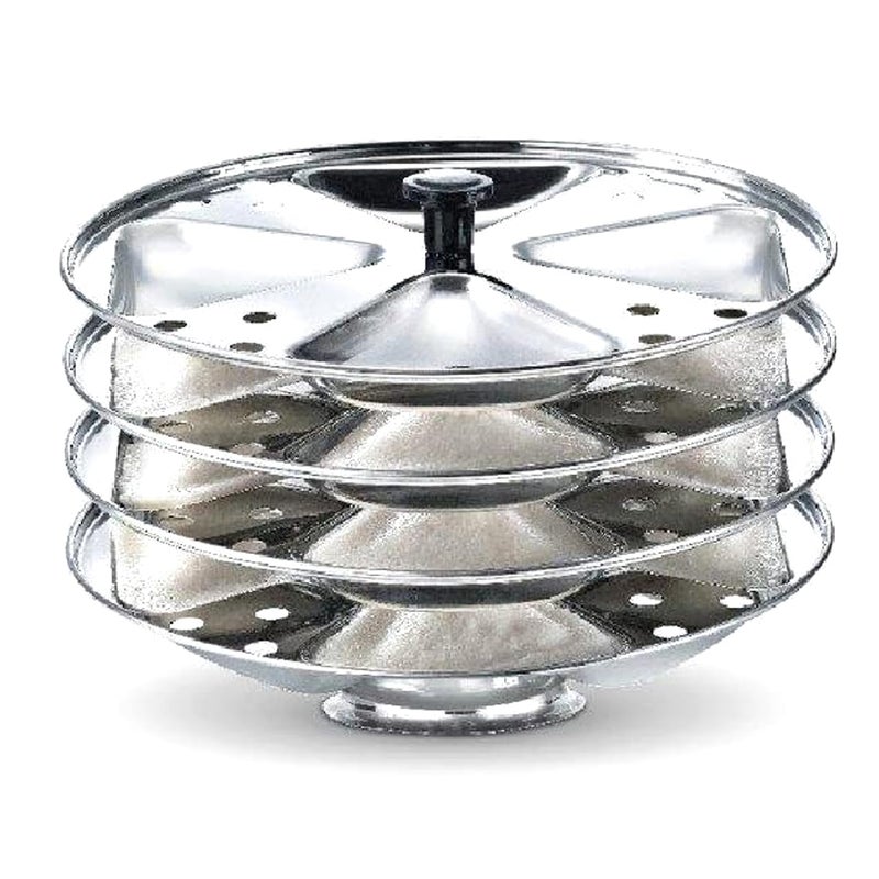 Dynore Stainless Steel Triangle Shape idli stand/Idli maker 4x4 Plates (16 idli)