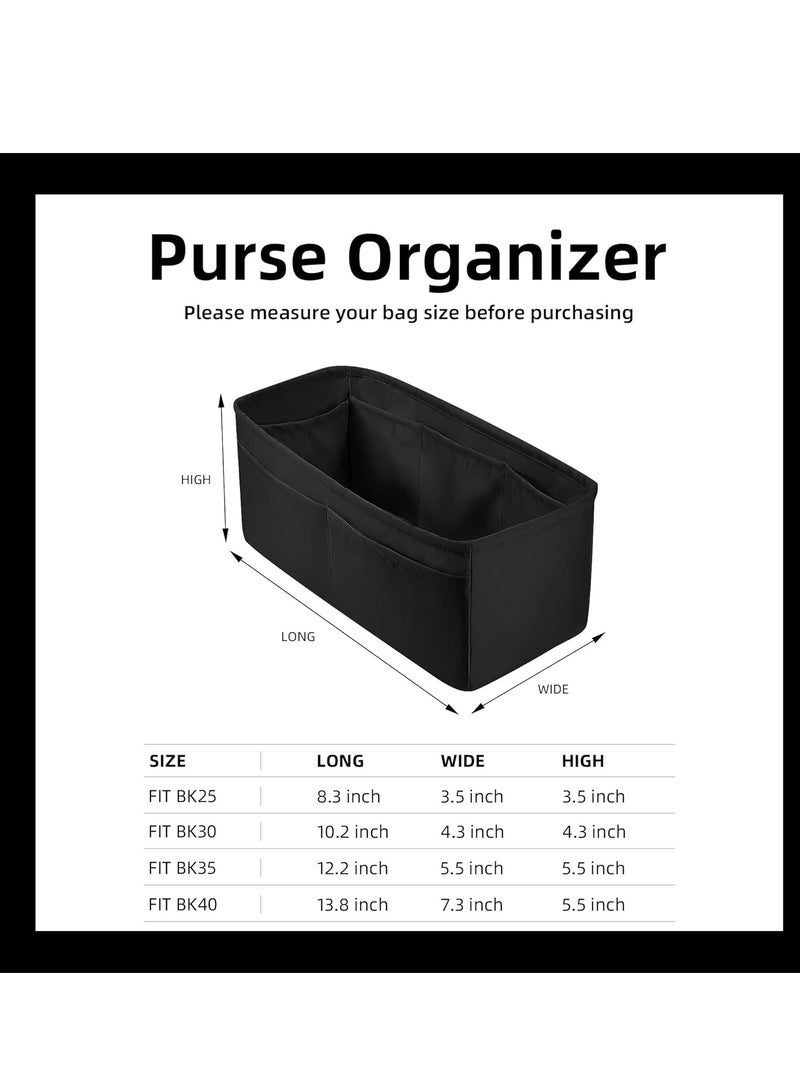 USTIDE Purse Organizer Silky Smooth, Silk, Luxury Handbag Tote in Bag Shapers, Women- Fits Birkin25/30/35/40 Bags (Black, BK30)  - Image 3