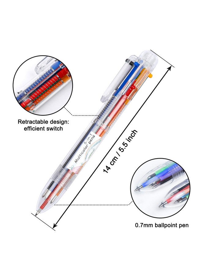 شاتل أرت أقلام متعددة الألوان، عبوة من 23 قلم حبر جاف قابل للسحب 6 في 1 بقطر 0.7 مم للمستلزمات المدرسية والمكتبية والطلاب والأطفال كهدية - Image 4