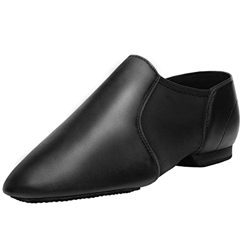 Sogebo Split Sole Jazz Shoes for Women and Men's Dancing, Black (10.5W / 9.5M) - Image 1