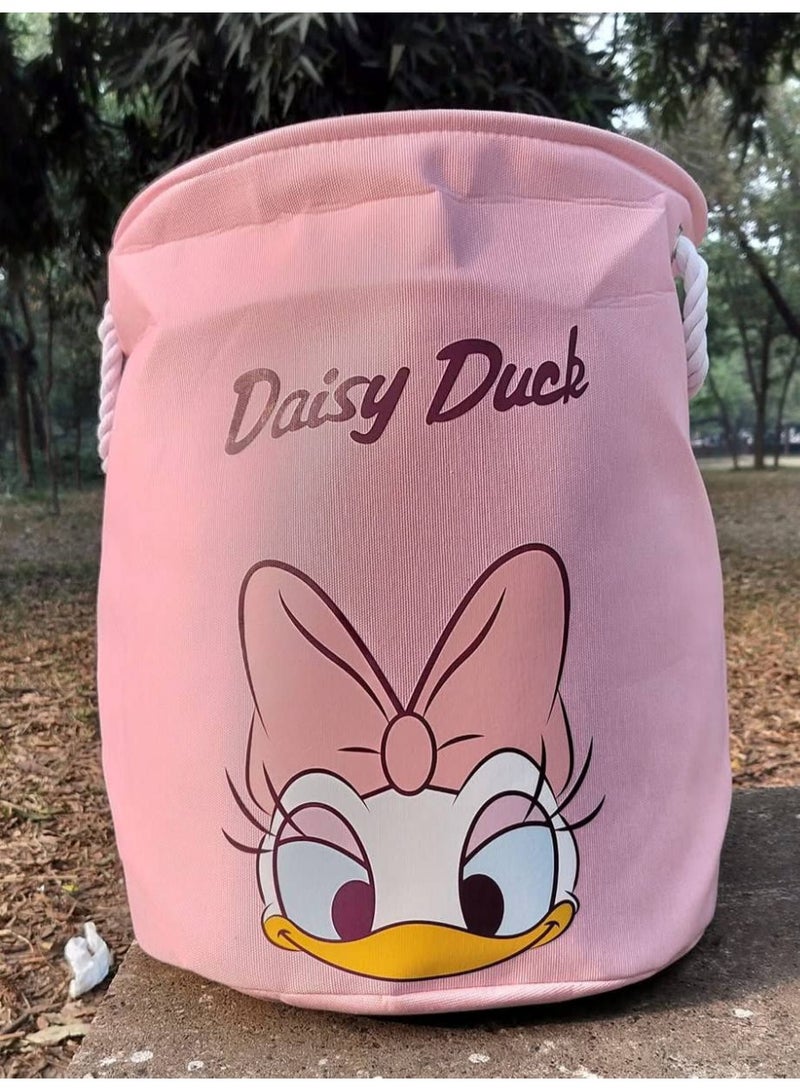 باسكت تخزين متعدد الأستخدامات كتان تقيل مبطن من الداخل بيد قماش قابل للطي 35*45سم