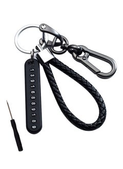 HAWAWA Car Keychain with Key Ring & Anti-Lost Phone Number Plate Key Chain Ring Holder Clip for Car Smart Key Fob Key  - Image 1