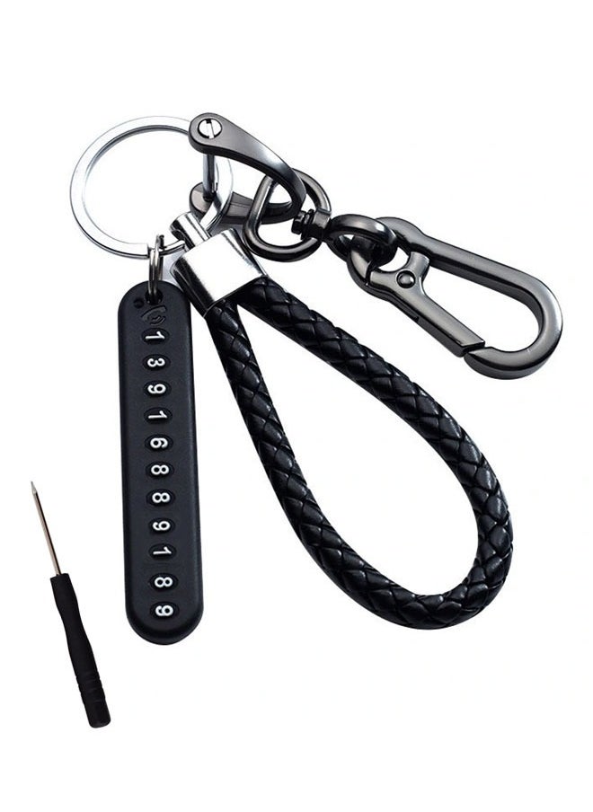 HAWAWA - Car Keychain with Key Ring & Anti-Lost Phone Number Plate Key Chain Ring Holder Clip for Car Smart Key Fob Key - Image 1